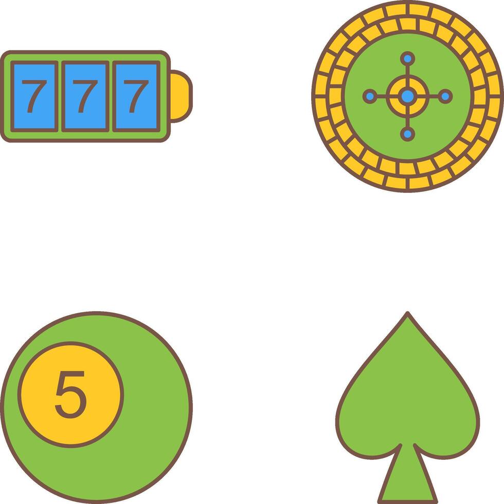 slot machine with sevens and roulette Icon vector