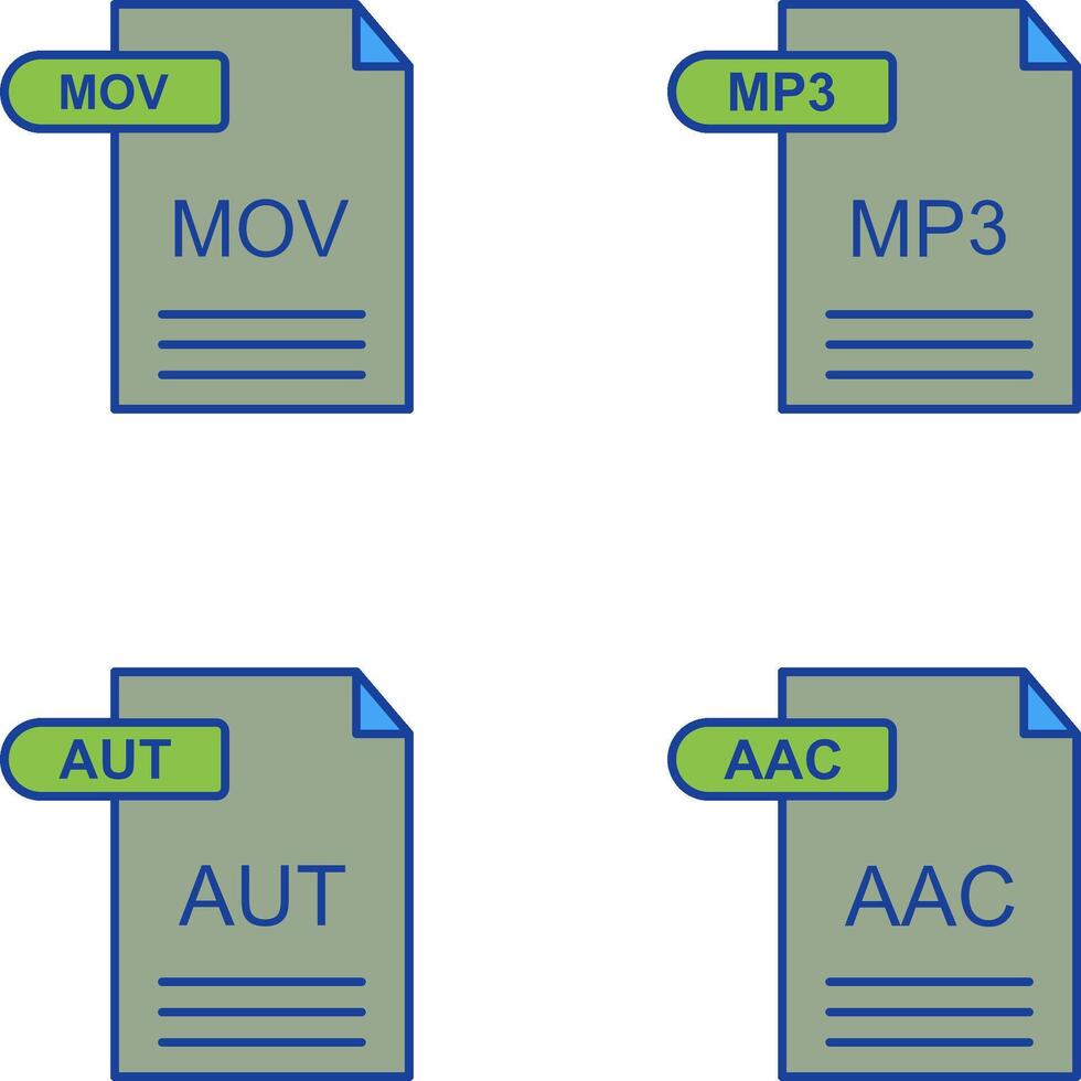 MOV and MP3 Icon vector