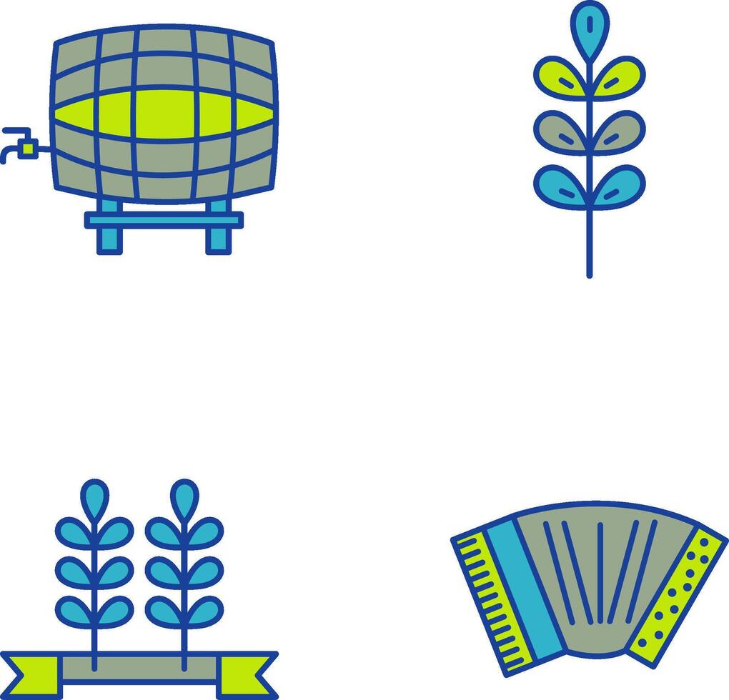 Barrel with Tap and Barley Icon vector