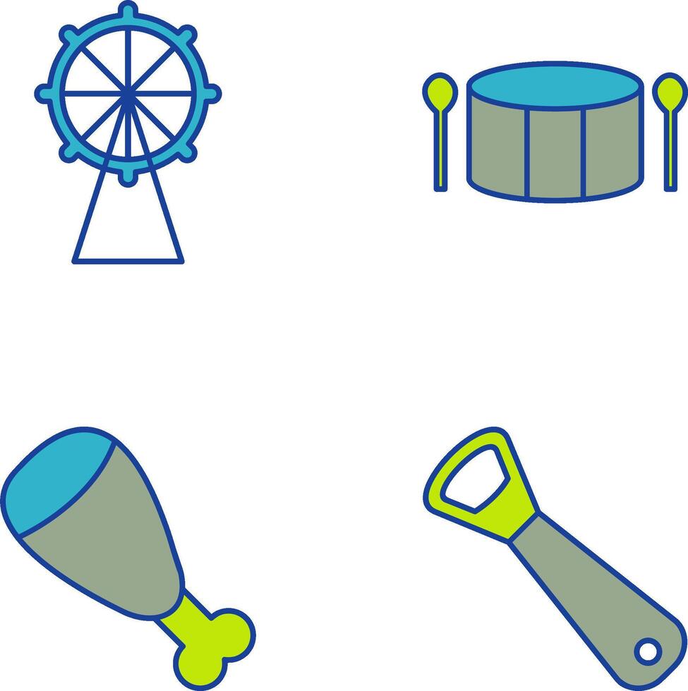 Ferris Wheel and Drum Icon vector