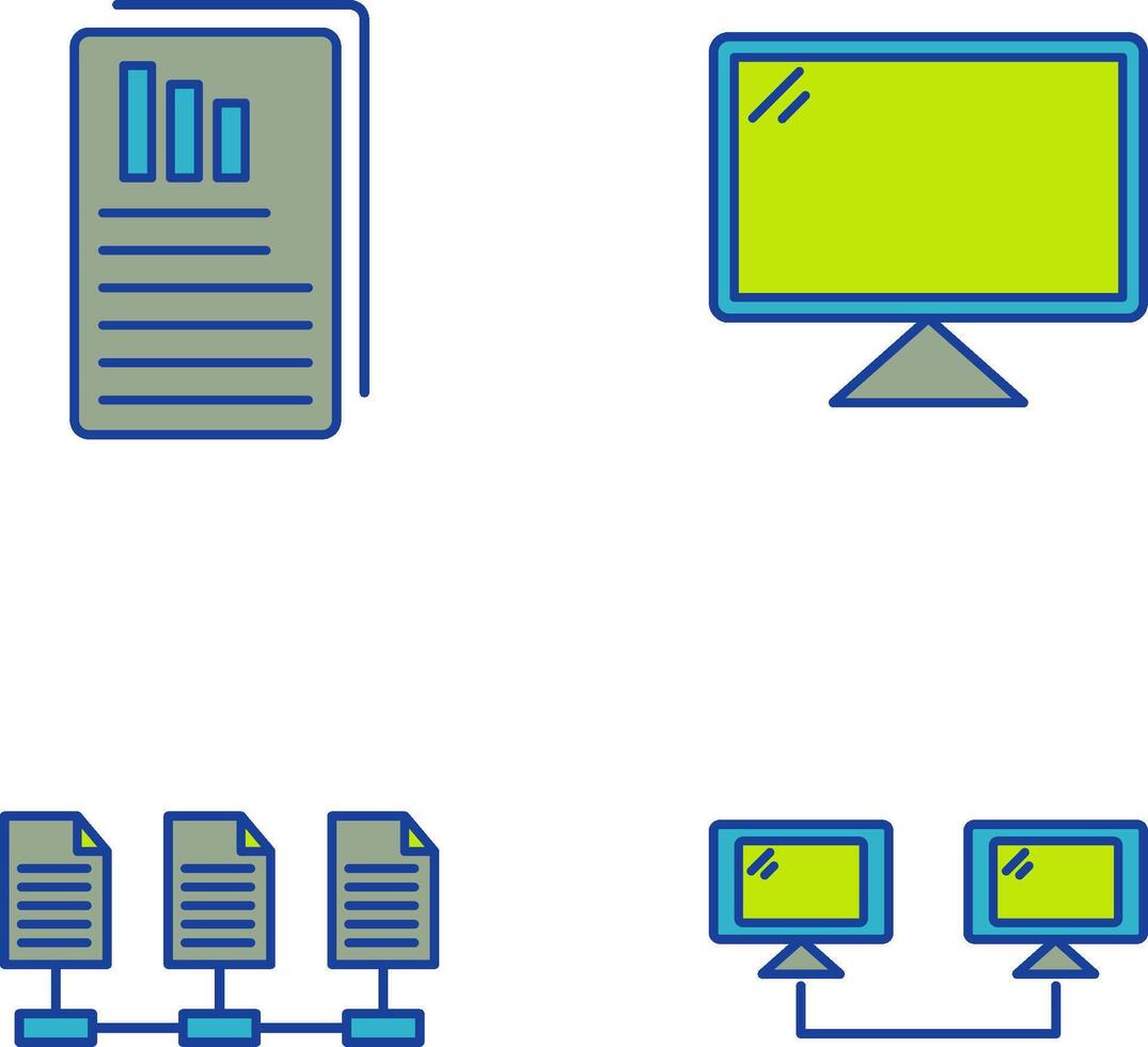 Reports and Computer Icon vector