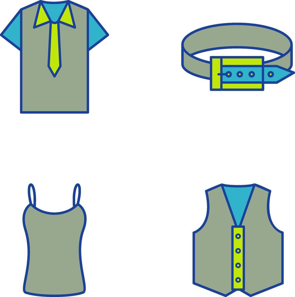 Shirt and Tie and Belt Icon vector