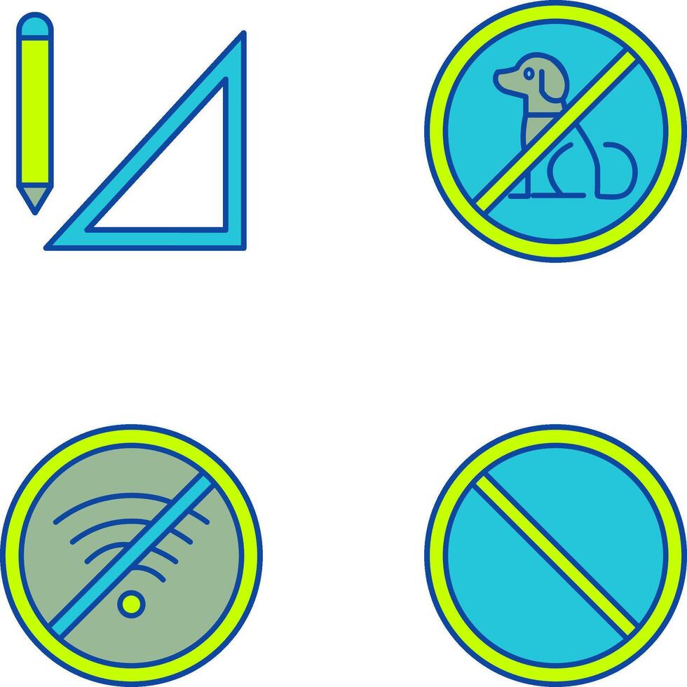 drawing tools and no pets Icon vector