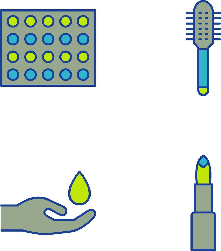 Colored Palette and Comb Icon vector