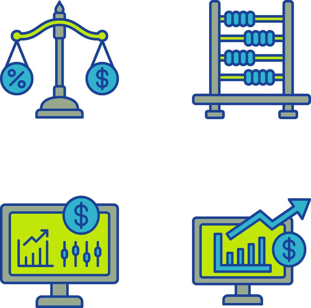 Scale and Abacus Icon vector