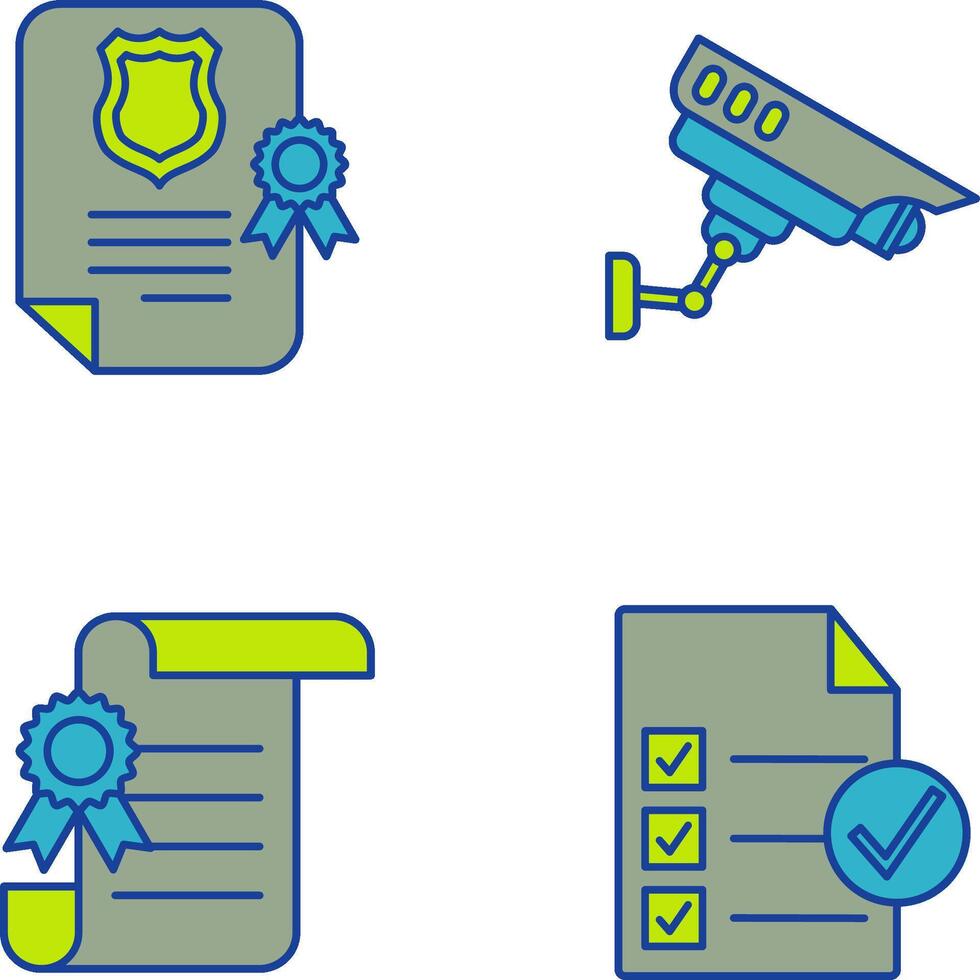 Document and Cctv Icon vector