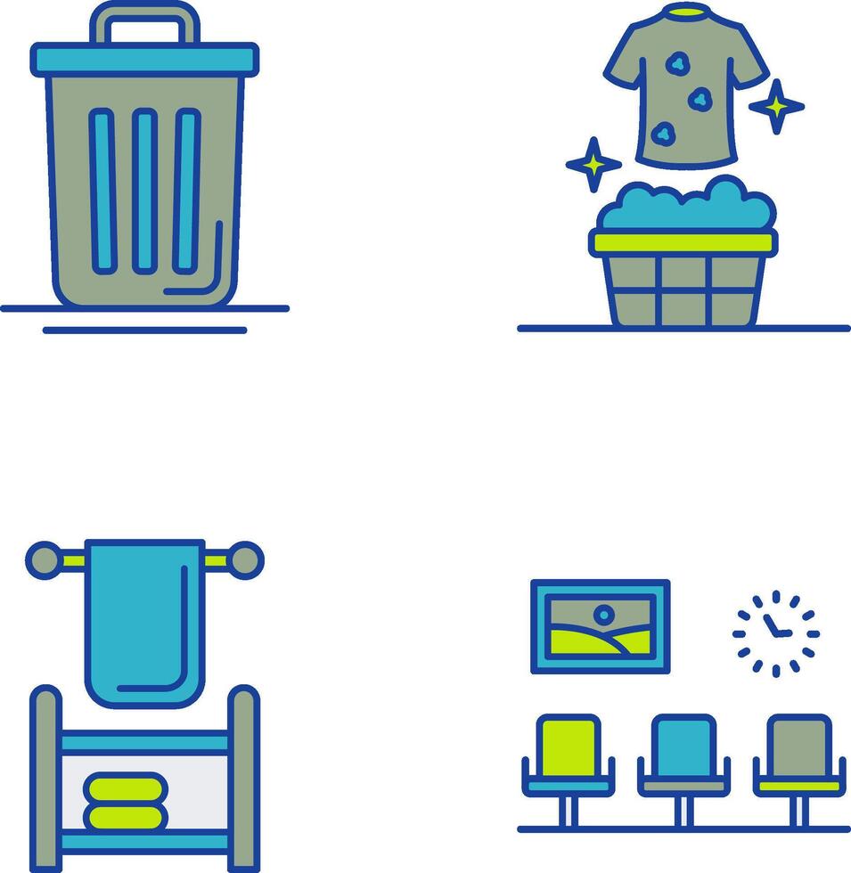 basura lata y limite icono vector