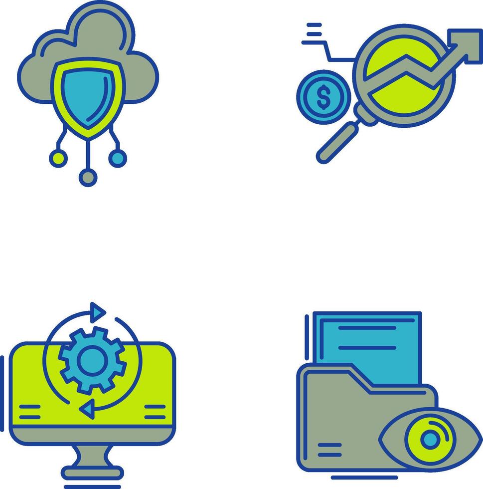 Data Protection and Data Research Icon vector