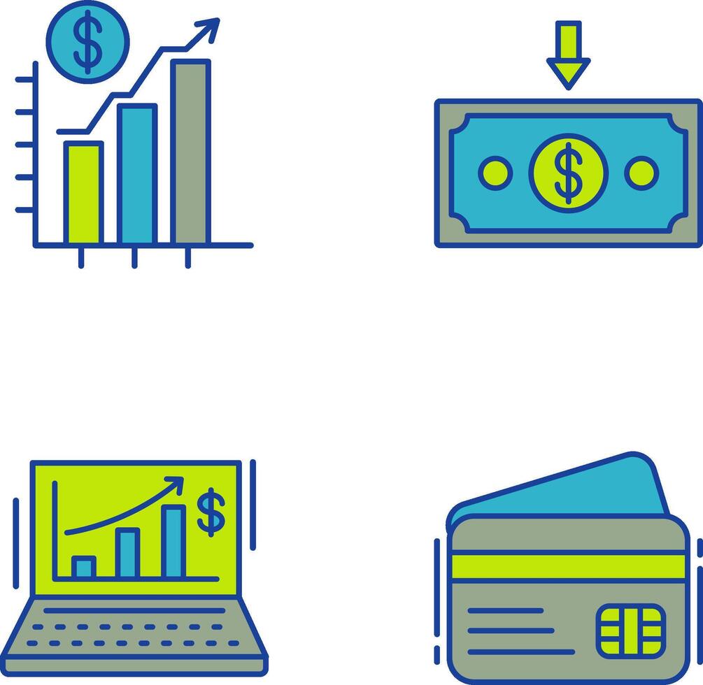 Chart Up and Money Down Icon vector