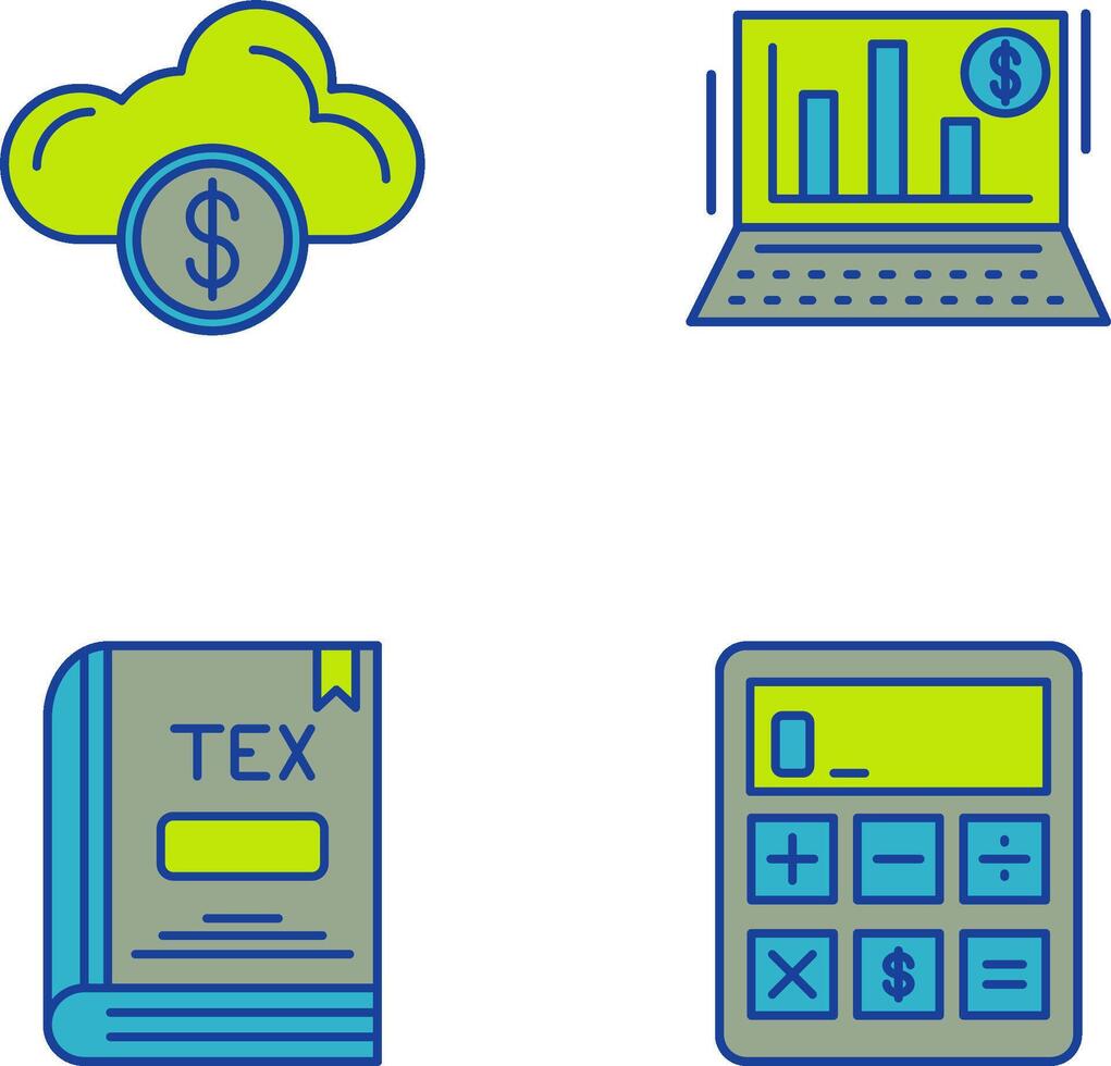 Cloud Computing and Bar Chart Icon vector