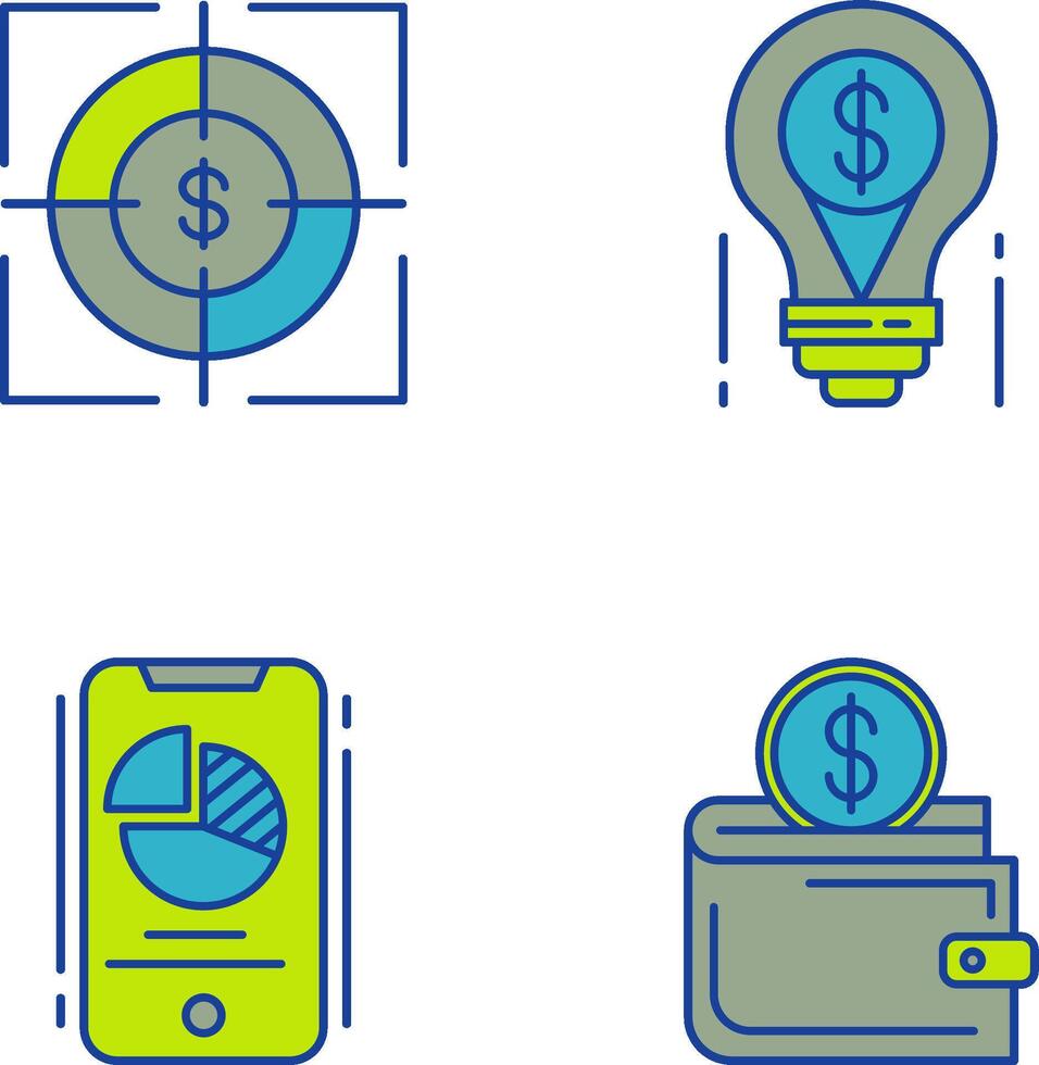 Target and Light Bulb Icon vector
