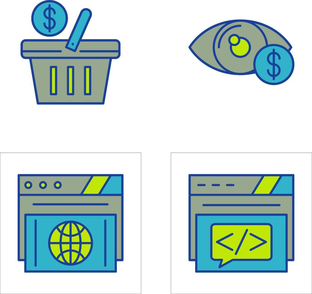 Shopping Basket and Eye Icon vector