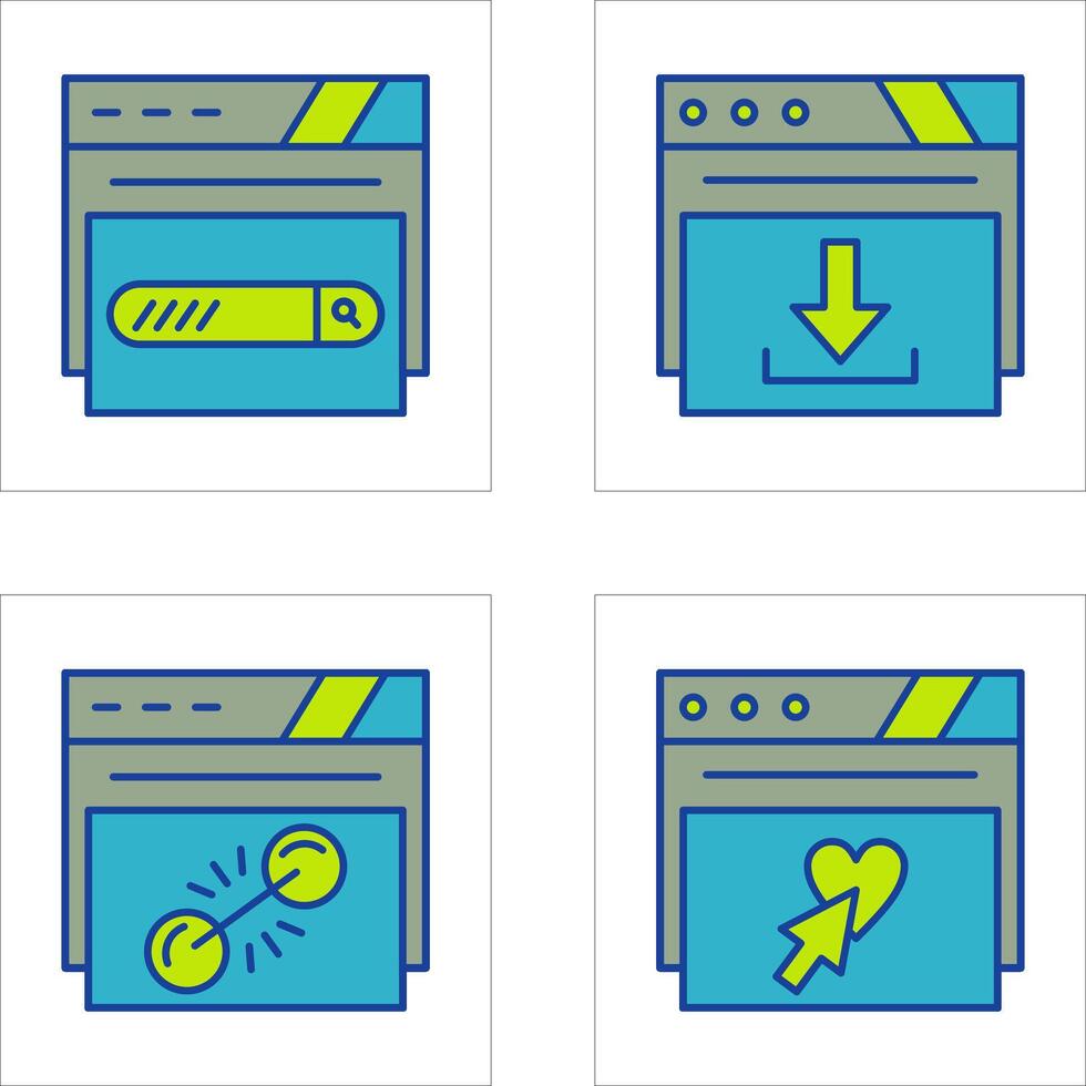 Search Bar and Download Icon vector