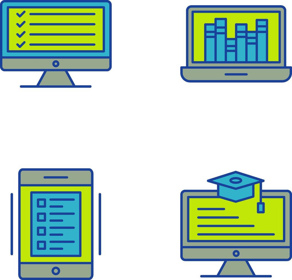 Online Checklist and Online Library Icon vector