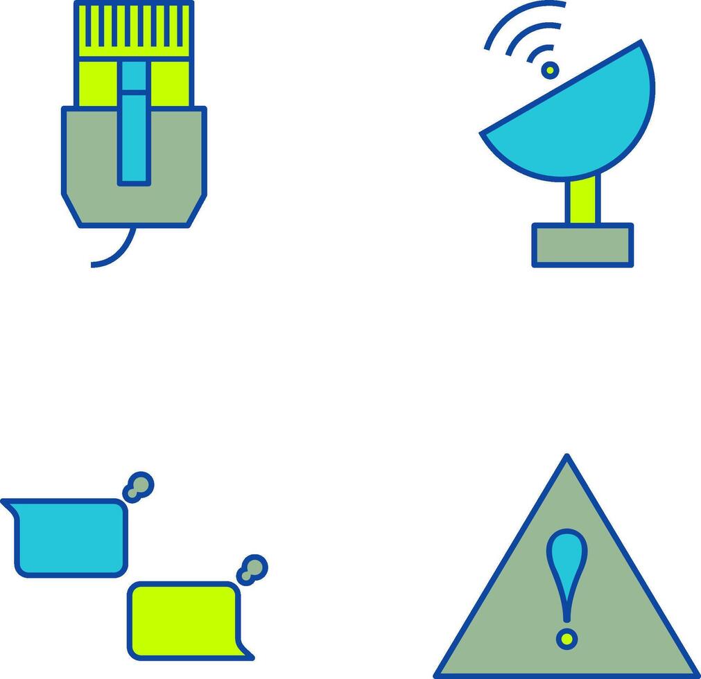 Internet cable y satélite icono vector