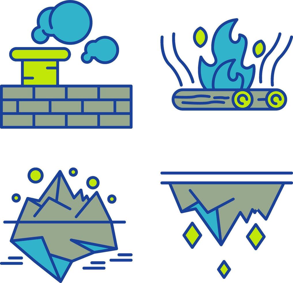 Chimney and Bonfire Icon vector