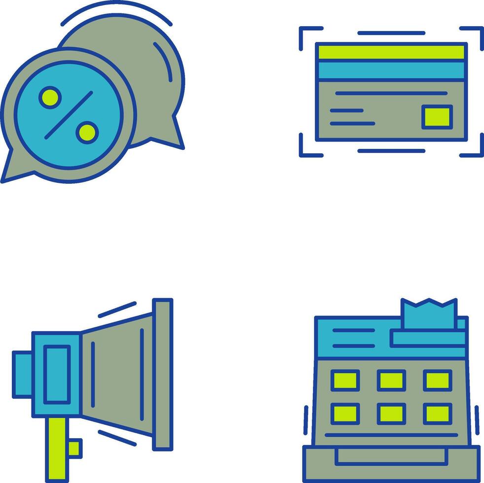 Discount Offer and Credit Card Icon vector