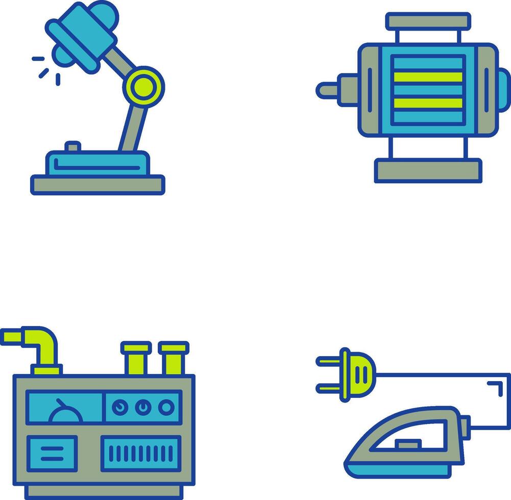 Desk Lamp and ELectric Motor Icon vector