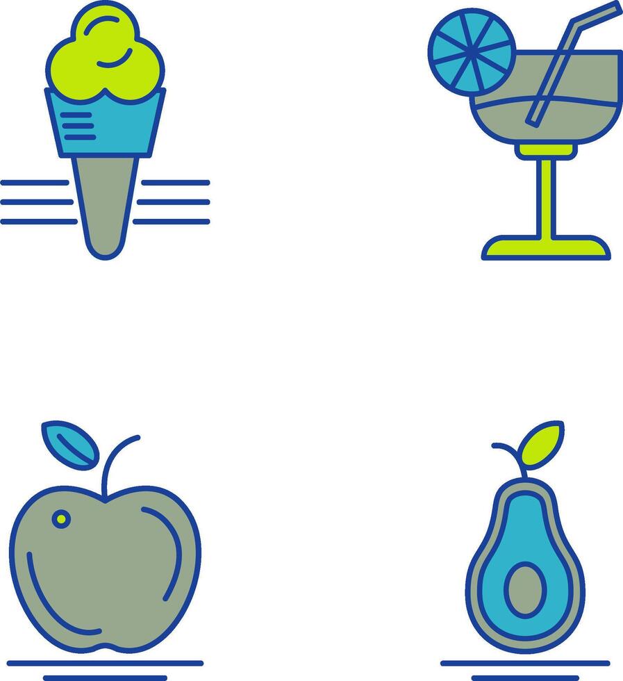 Ice Cream and Cocktail Icon vector