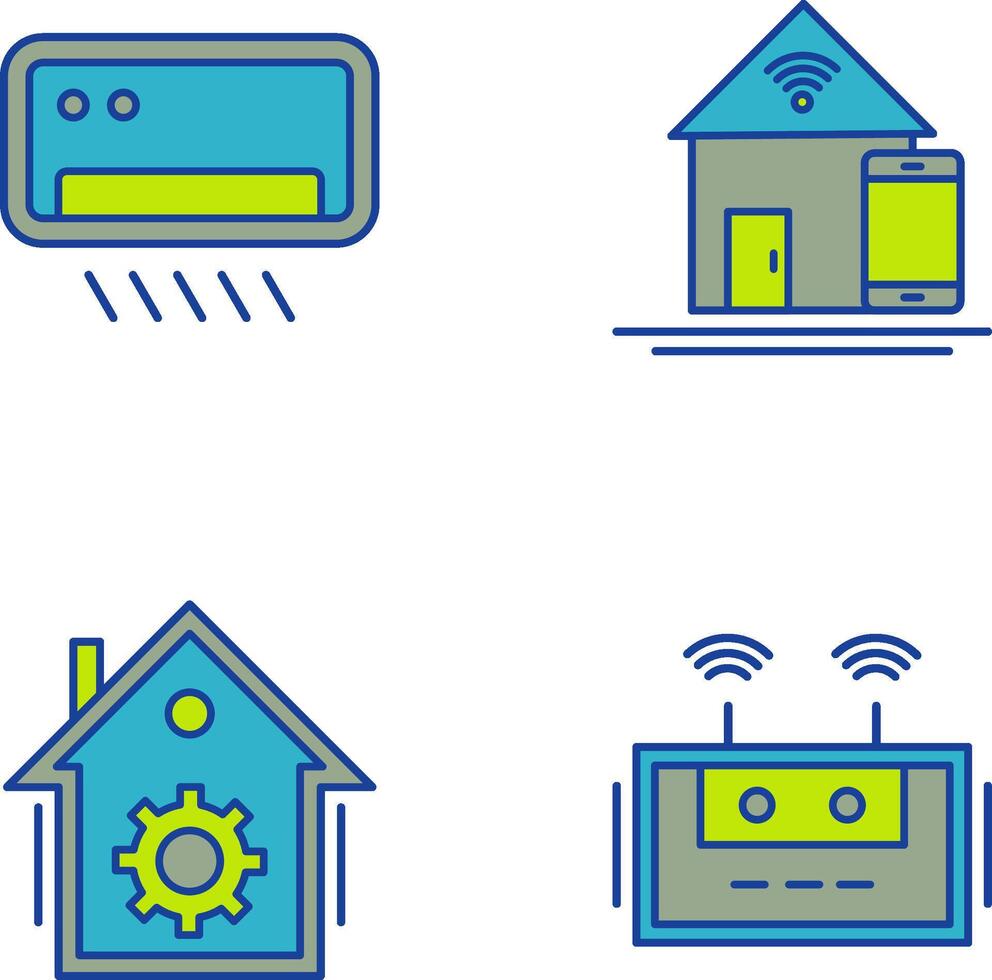 Air Conditioner and Home Automation Icon vector