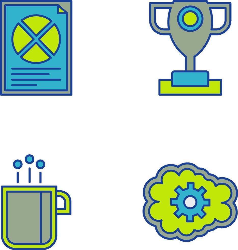 Pie Chart and Trophy Icon vector
