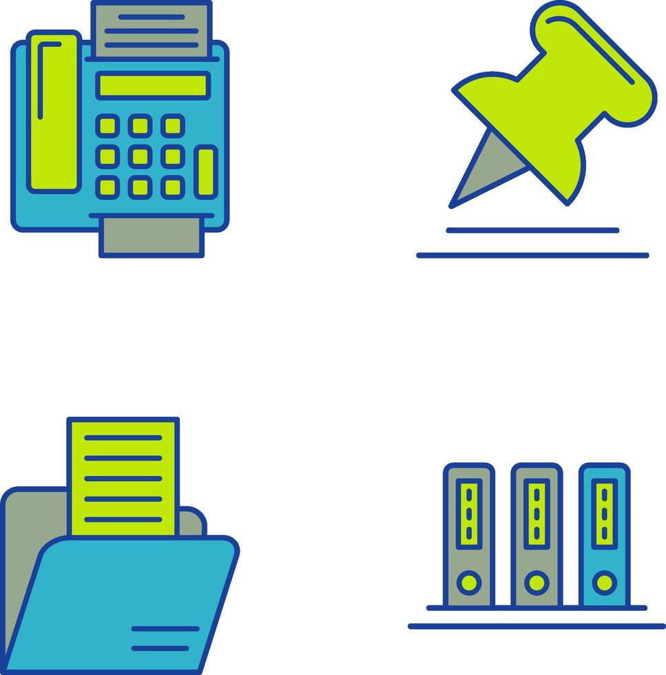Fax Machine and Pin Icon vector