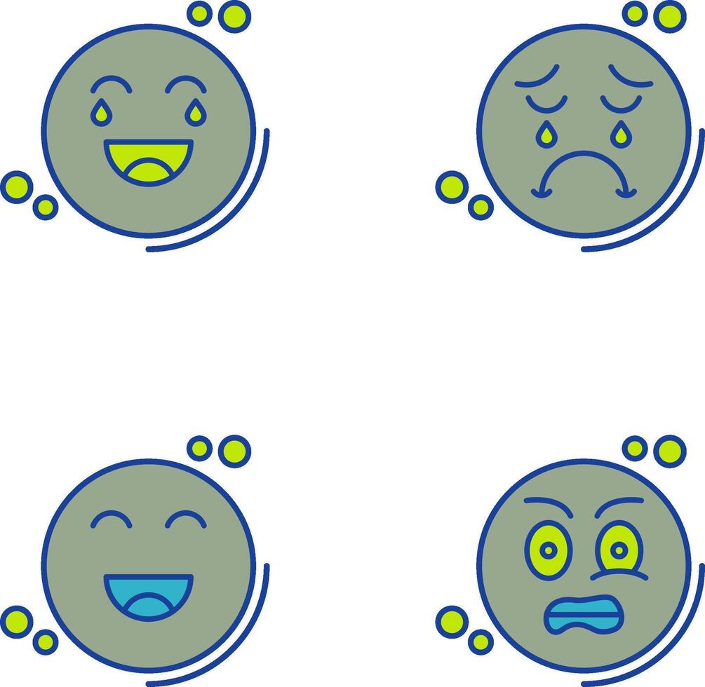 Loughing and Unhappy Icon vector