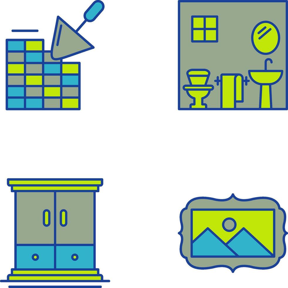 Brickwall and Bathroom Icon vector