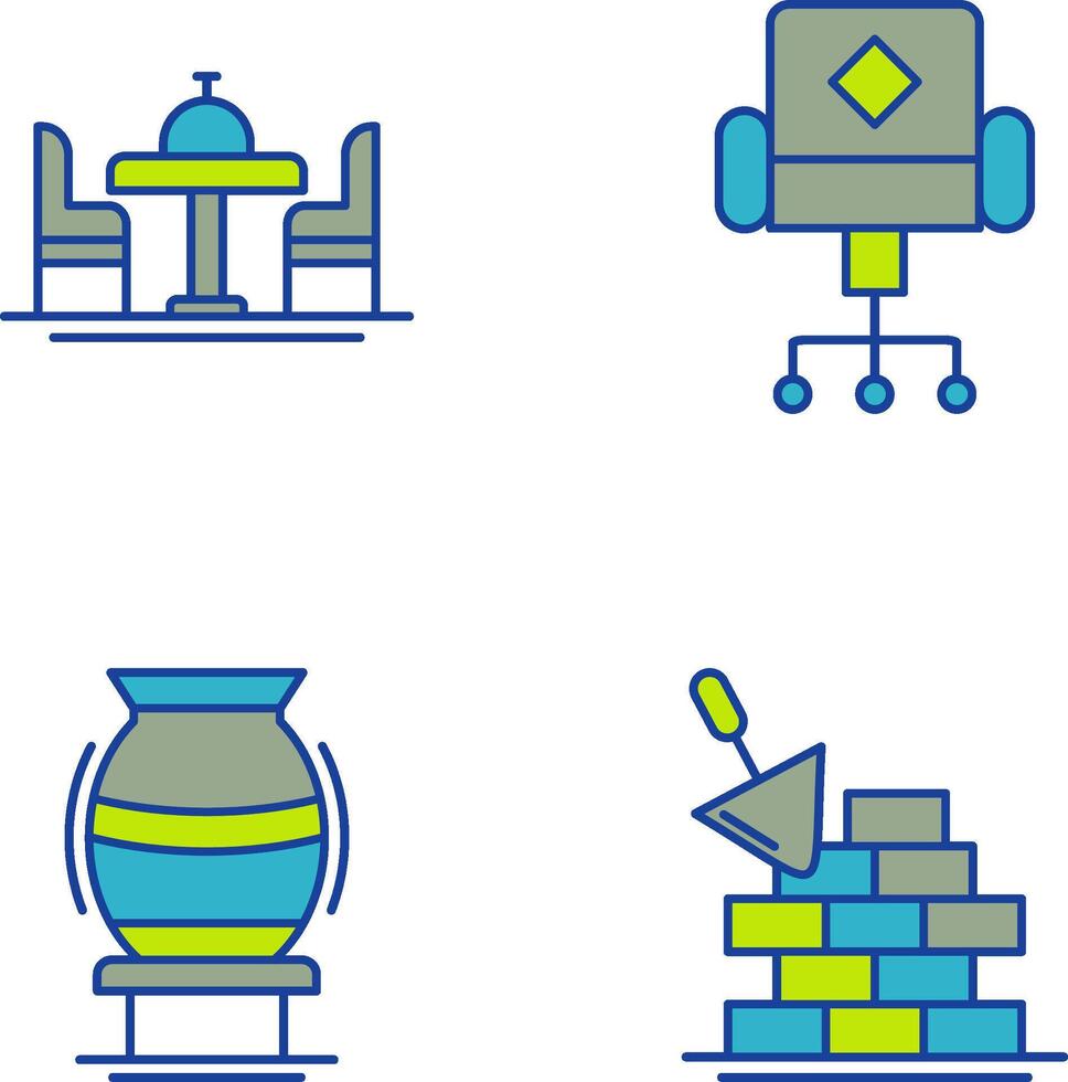 Chair and Dinning Table Icon vector