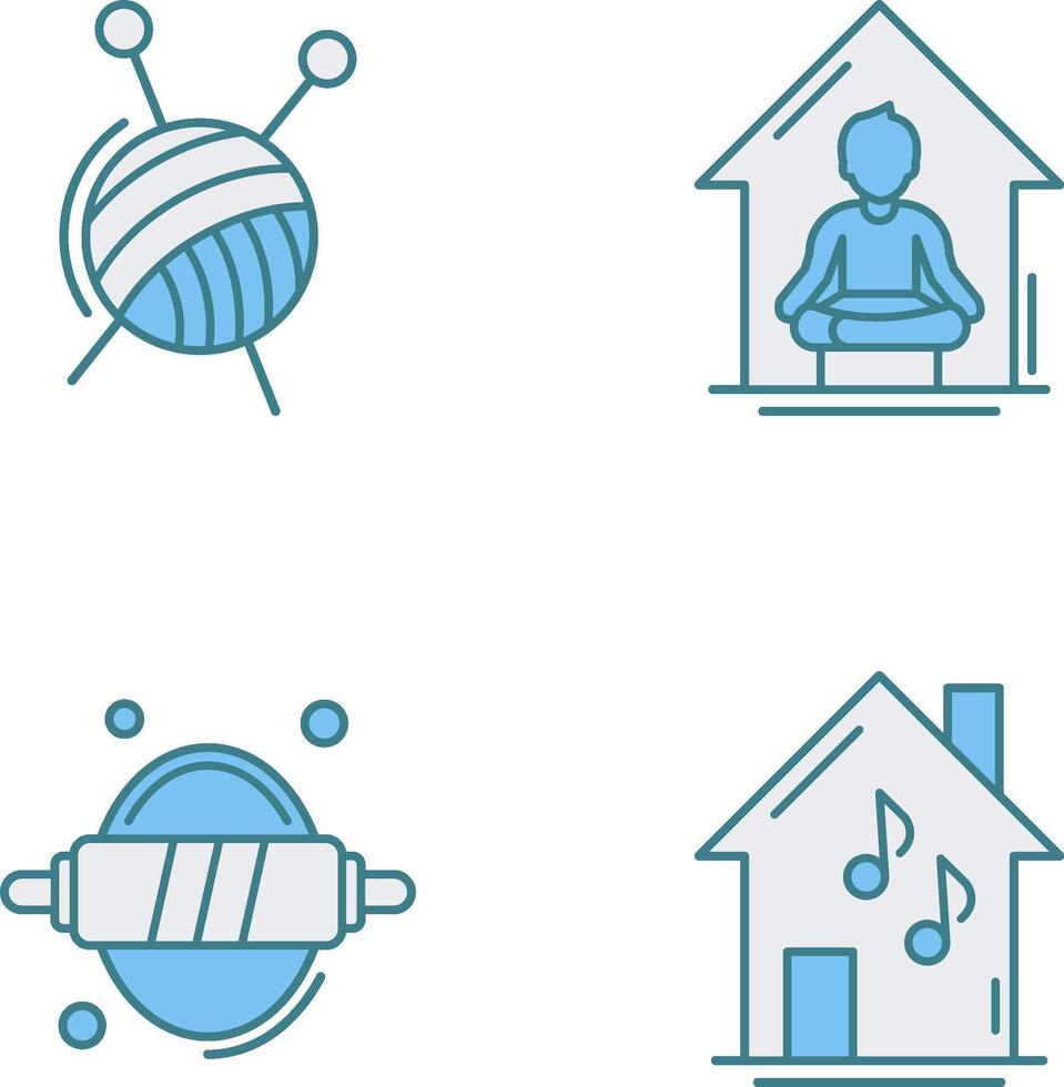 Knitting and Yoga At home Icon vector