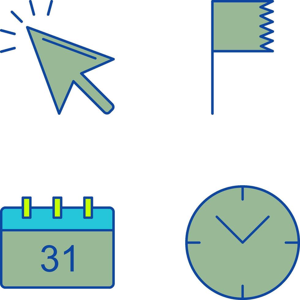 mouse and flag Icon vector