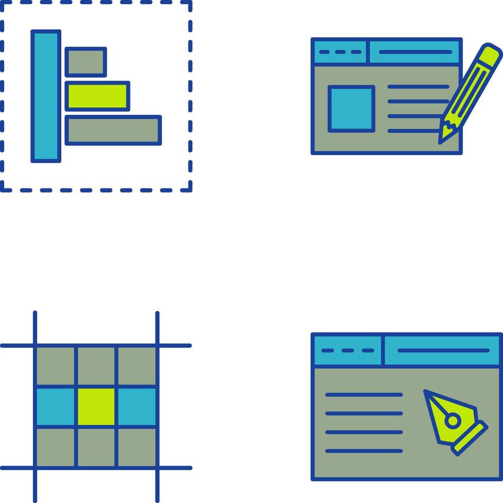 Object Alignment and Web Page Icon vector