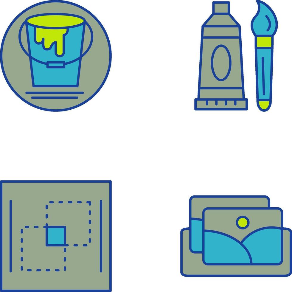 paint bucket and oil paint Icon vector