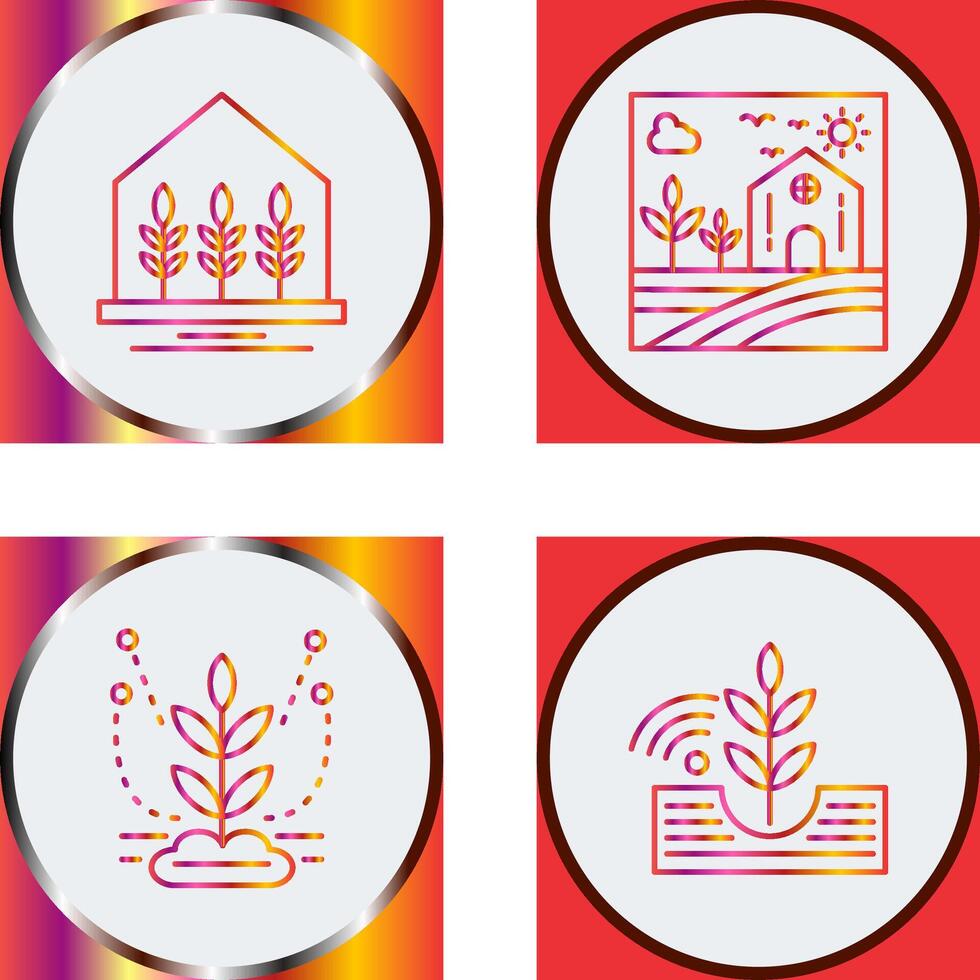 Farm House and Nature Icon vector