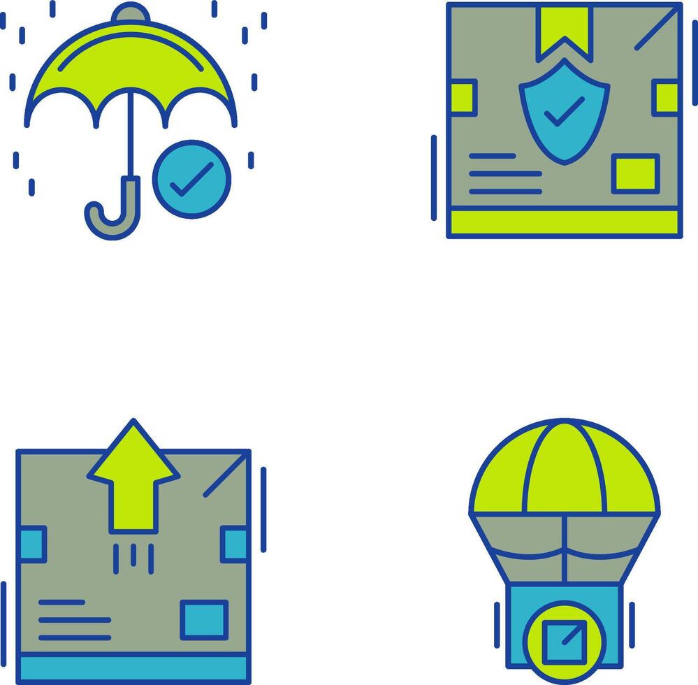 keep dry and delivery box Icon vector