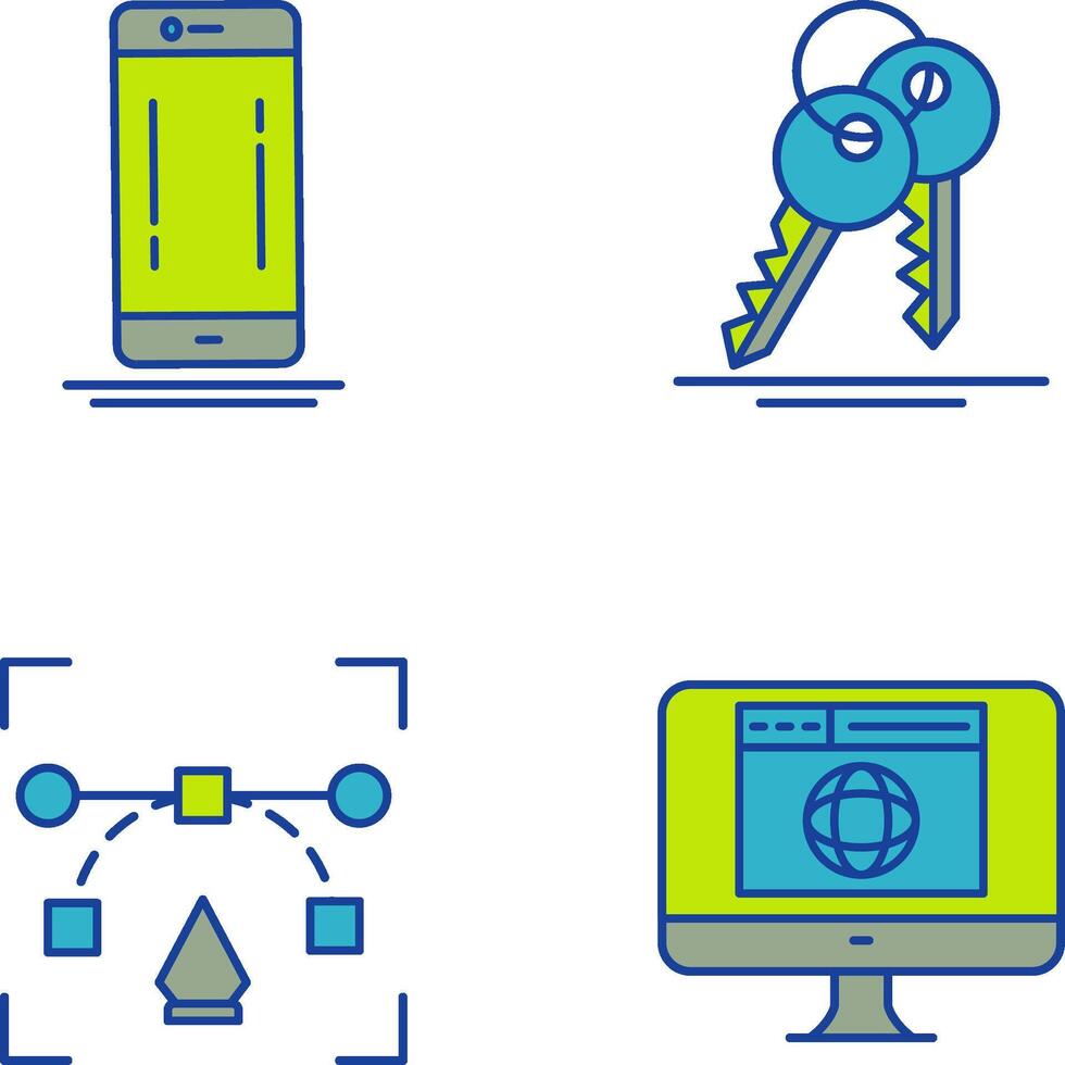 Mobile and key Icon vector