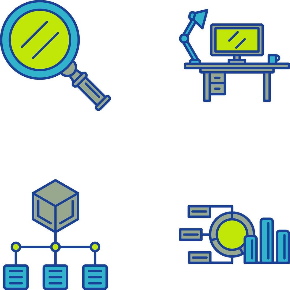 buscar y espacio de trabajo icono vector