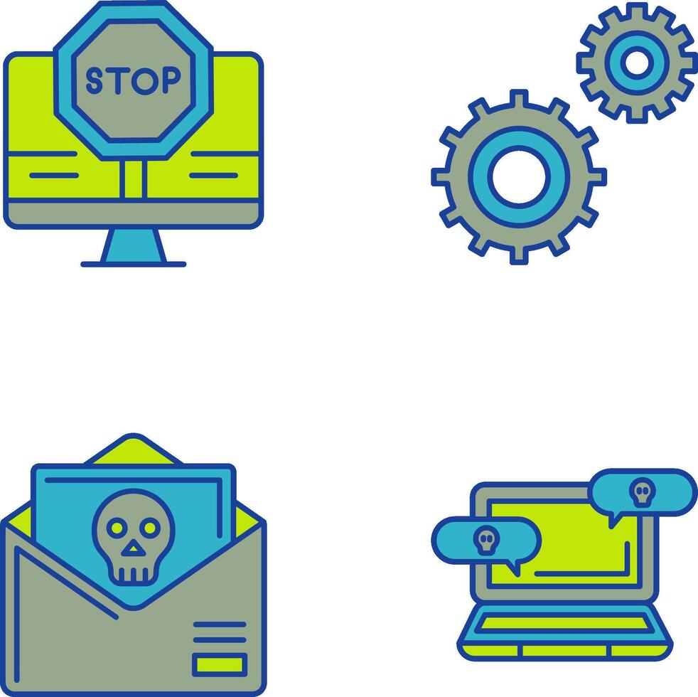 Stop and Setting Icon vector