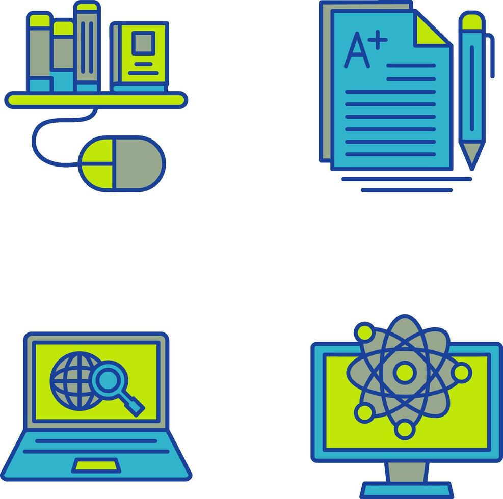 Digital Library and Essay Icon vector