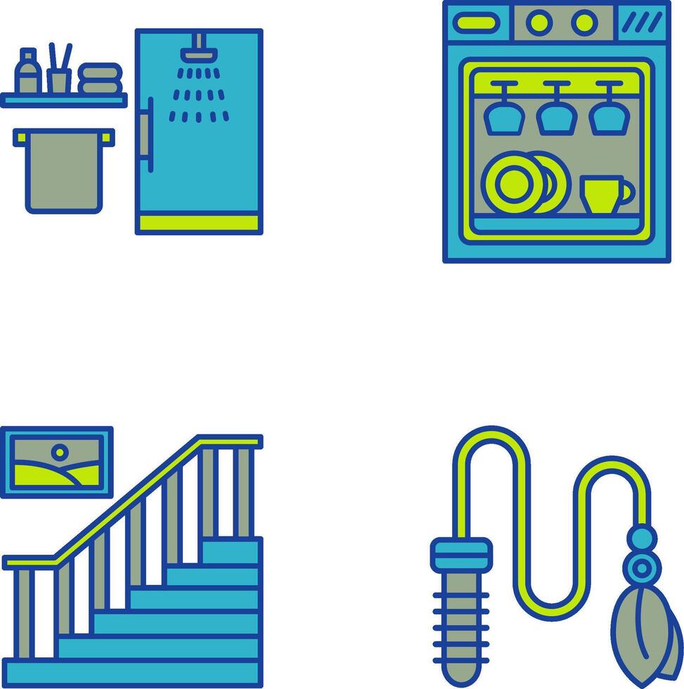 Shower and Dishwasher Icon vector