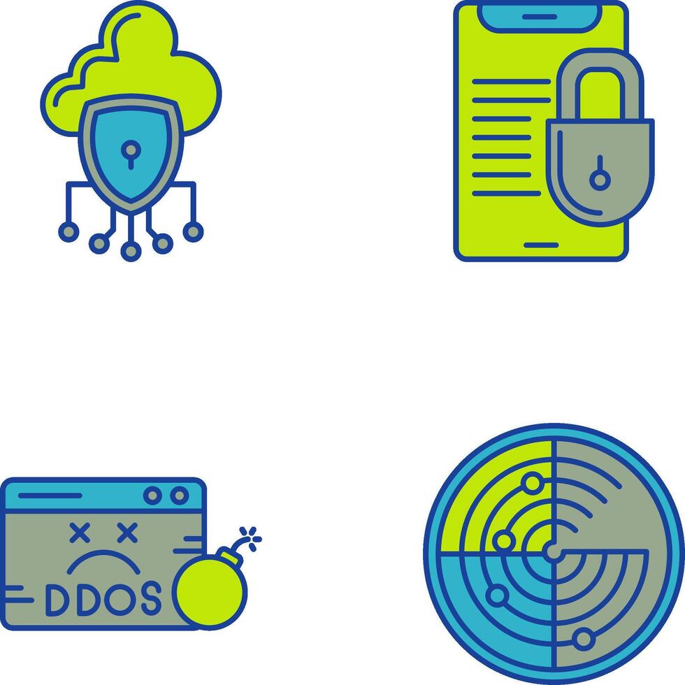 Data Protection and Smart Phone Icon vector