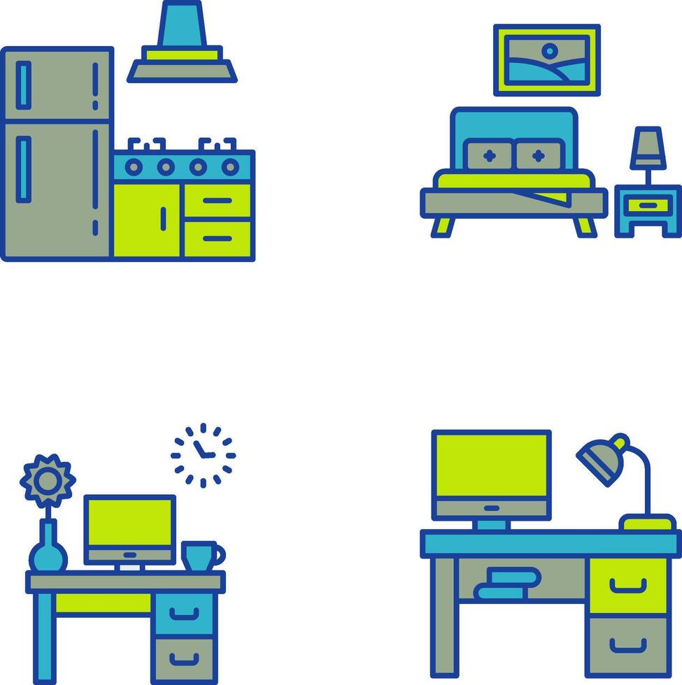 Kitchen and Bedroom Icon vector