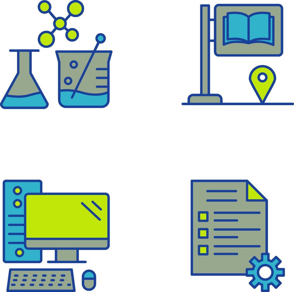 Sign Board and Chemistry Icon vector