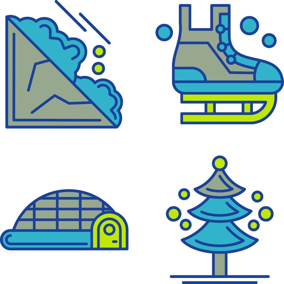 Avalanche and Ice Skating Icon vector