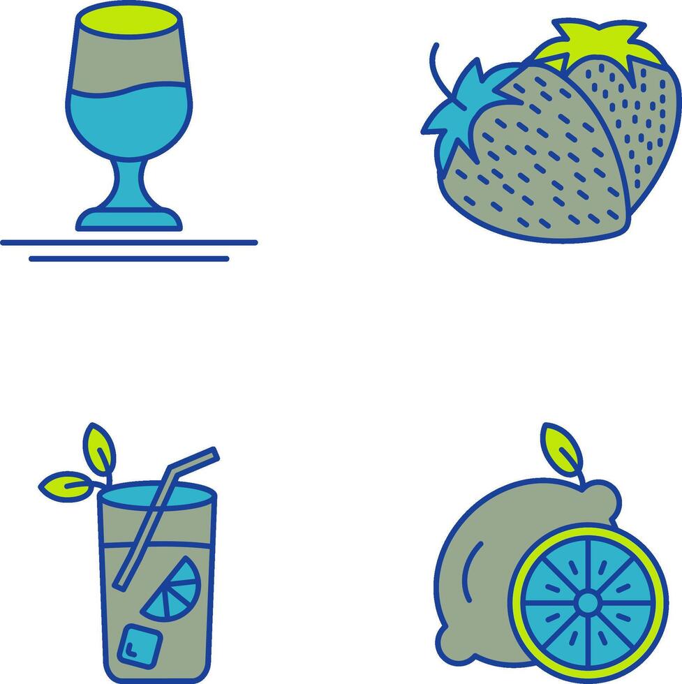 Wine and Strawberry Icon vector