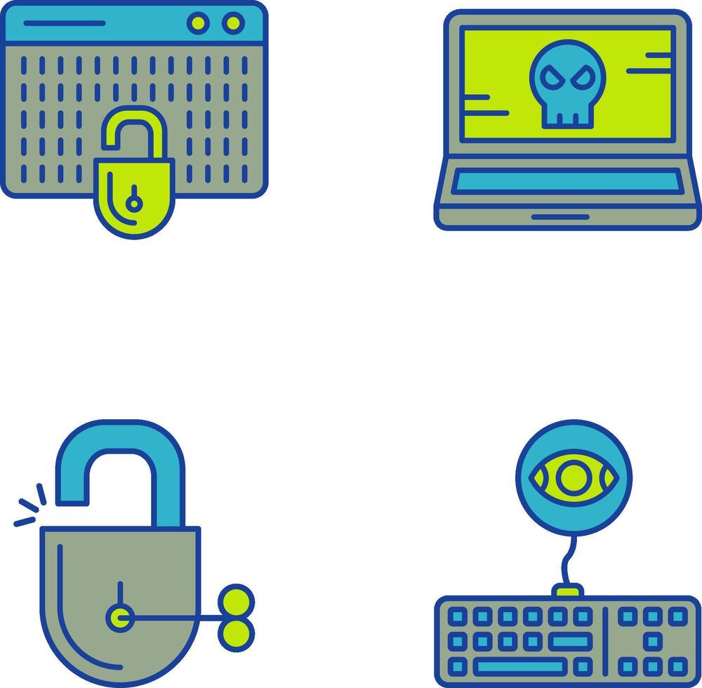 Hacking and Laptop Icon vector