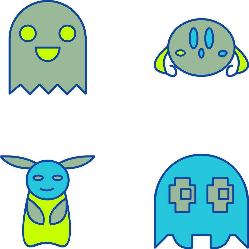Game Character and VGame Charcter Icon vector