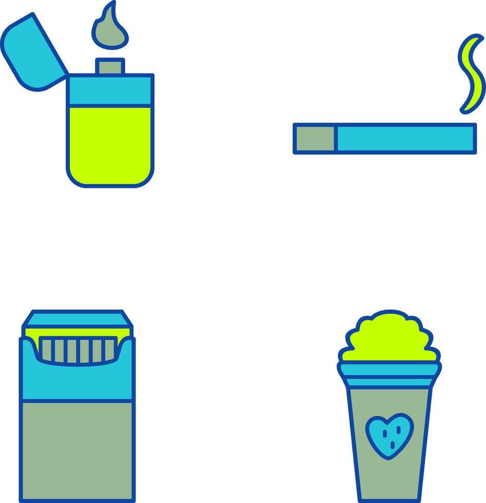 lighter and lit cigarette Icon vector
