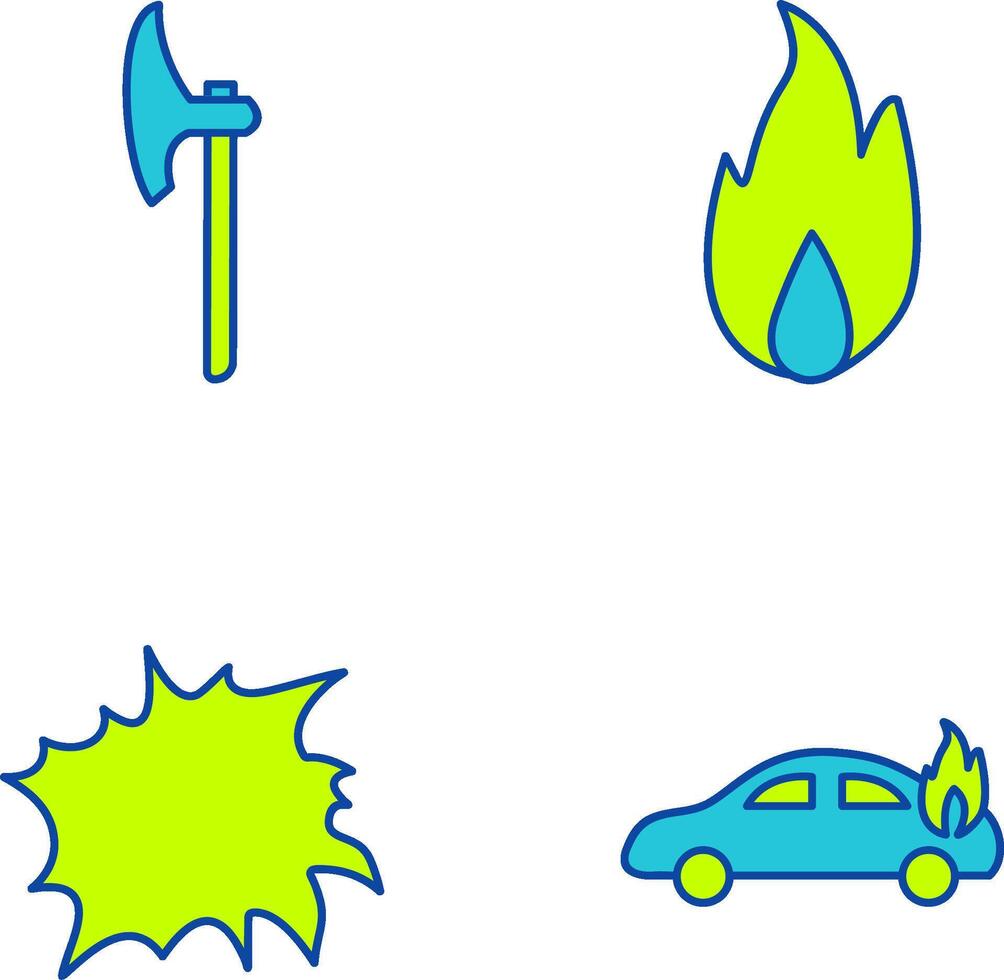 axe and fire Icon vector