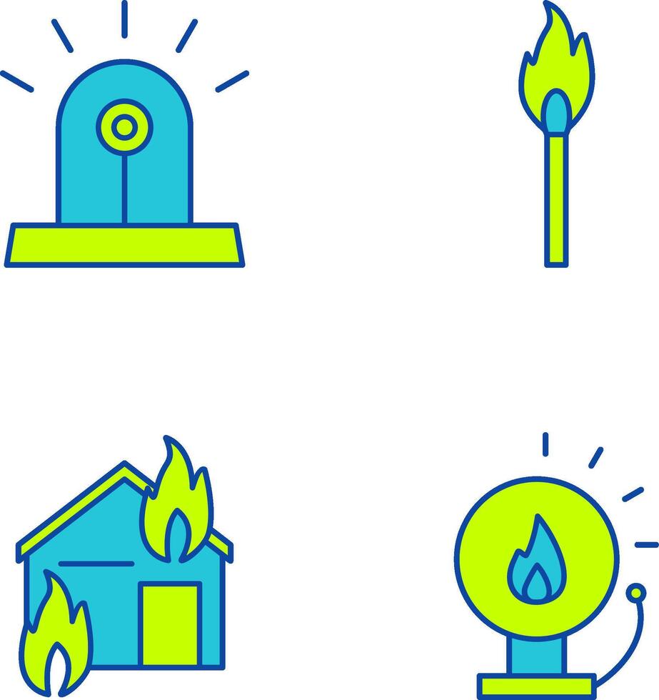 siren and lit matchstick Icon vector